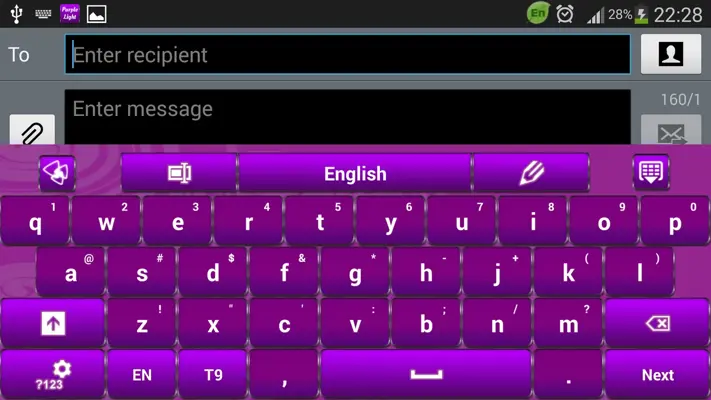 GO Keyboard Purple Light Theme android App screenshot 4